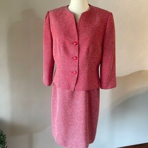 DG Donna Gray 2 piece dress w/ jacket red and white specs throughout career 12